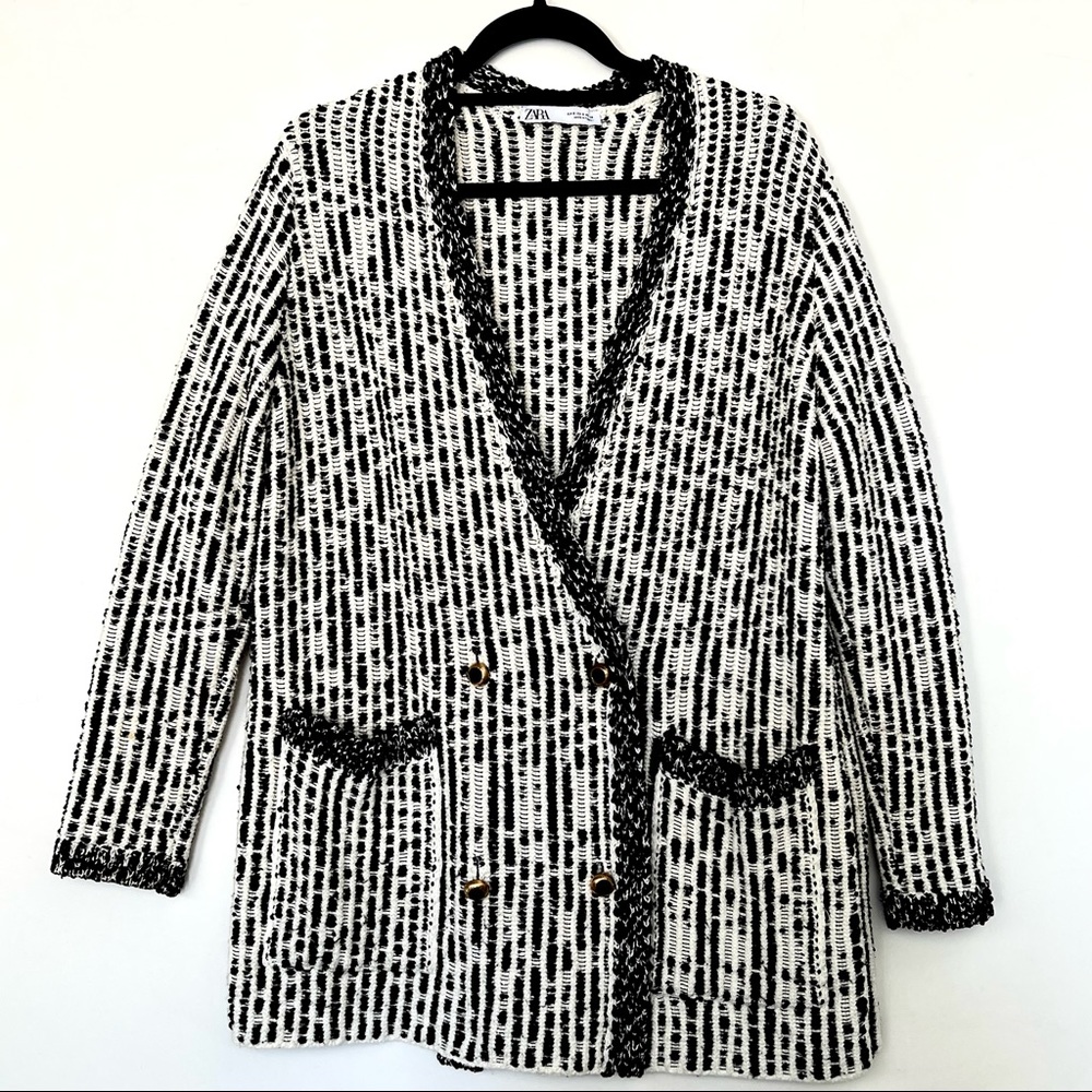 ZARA • Knit Cotton cardigan blazer